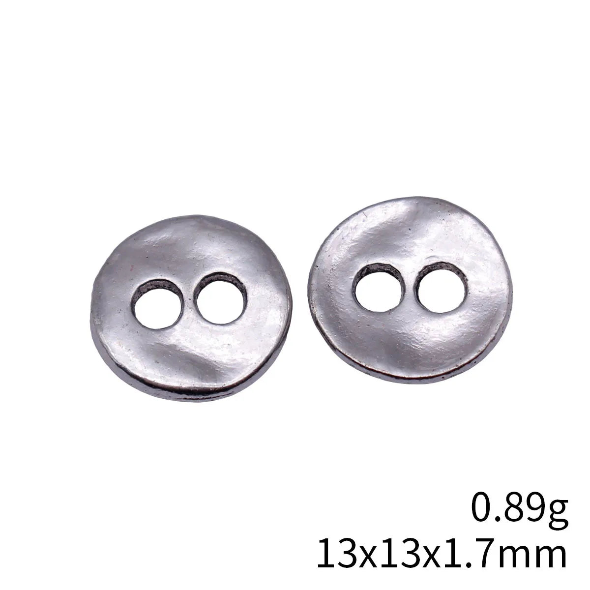 13x13x1.7mm 0.89g Multicolor Zinc Alloy Two Hole Button Connector Charm for DIY Bracelet Jewelry Making