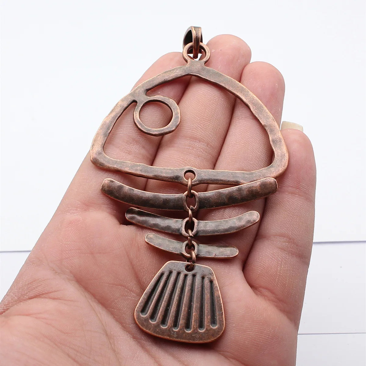 126x67mm 27.8g Multicolor Zinc Alloy Fishbone Fish Charm Pendant for DIY Necklace Keychain Jewelry Making