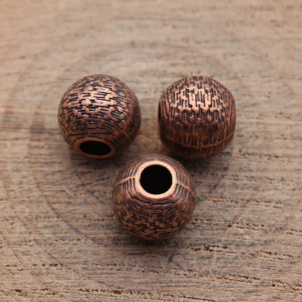 11x11x9.5mm 3.1g Multicolor Zinc Alloy Textured Round Spacer Beads Loose Metal Beads for DIY Bracelet Making