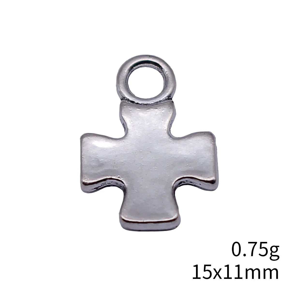 15x11mm 0.75g Antique Silver Zinc Alloy Cross Charm Pendant for DIY Necklace Bracelet Making