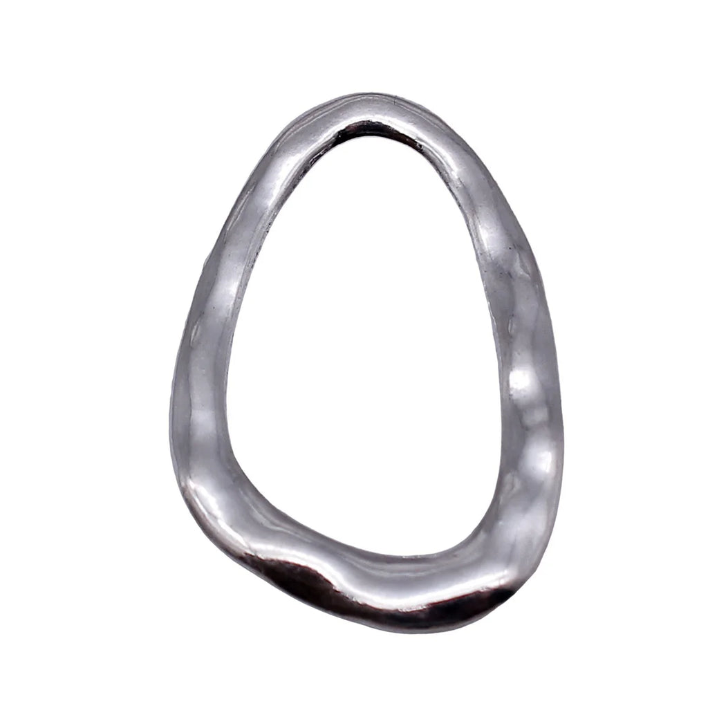 40x26mm 3.9g Antique Silver Zinc Alloy Hammered Geometric Openwork Hollow Charm Pendant for DIY Jewelry Making