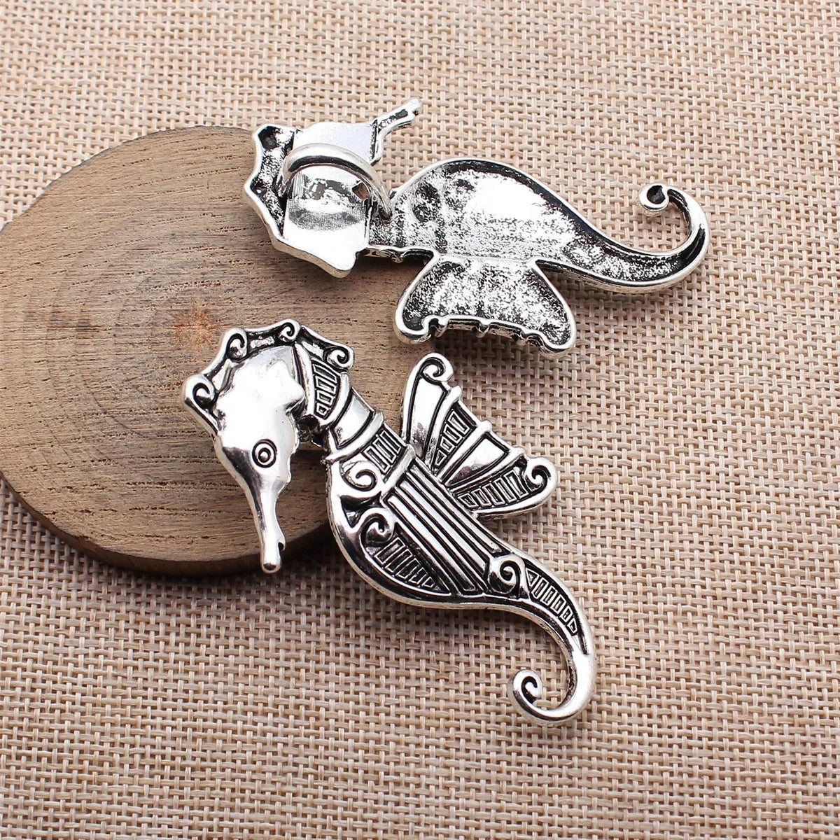 67x41mm 14.7g Antique Silver Zinc Alloy Seahorse Charm Pendant for DIY Necklace Keychain Jewelry Making