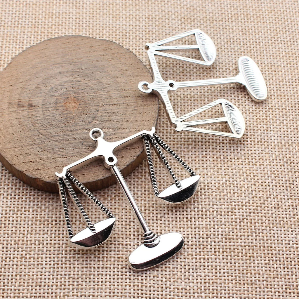 53x52mm 11.7g Antique Silver Zinc Alloy Balance Scale Charm Pendant for DIY Necklace Bracelet Making