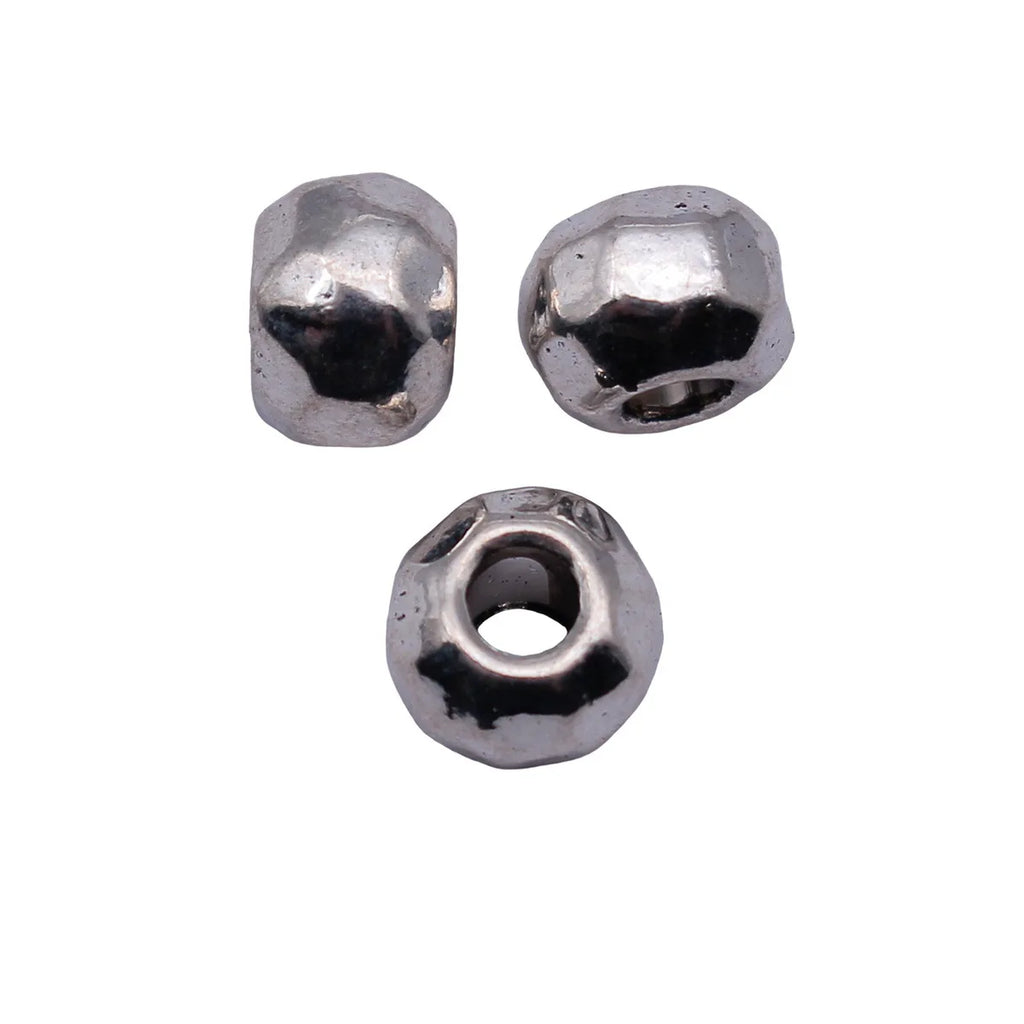 6.6x6.6x5mm 0.7g Antique Silver Zinc Alloy Hammered Loose Metal Spacer Beads for DIY Bracelet Jewelry