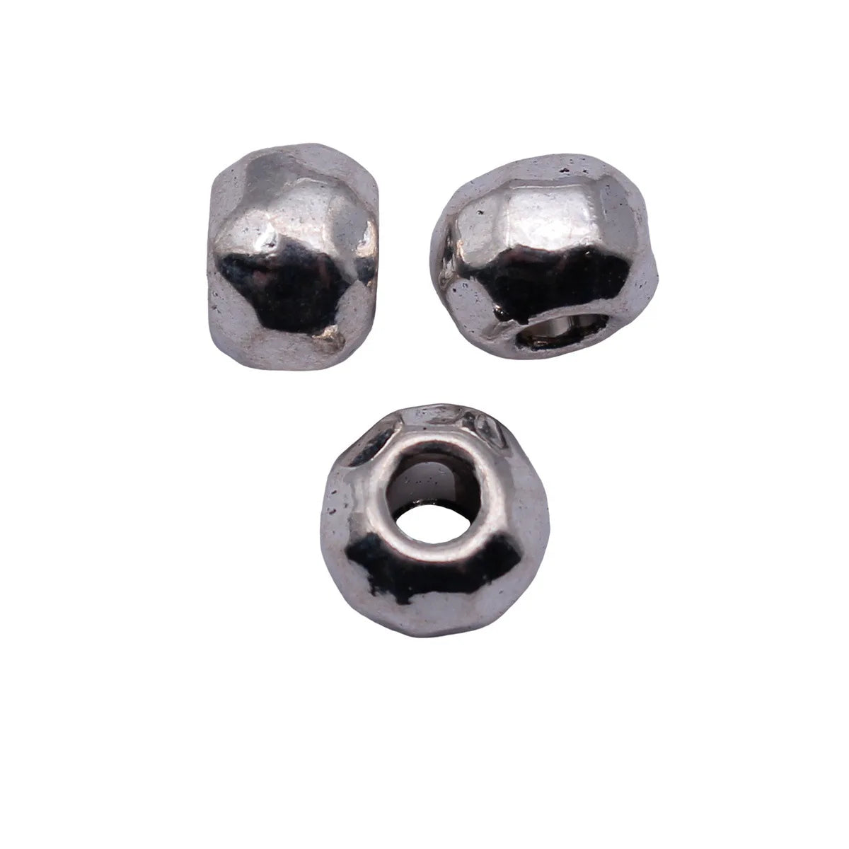 6.6x6.6x5mm 0.7g Antique Silver Zinc Alloy Hammered Loose Metal Spacer Beads for DIY Bracelet Jewelry