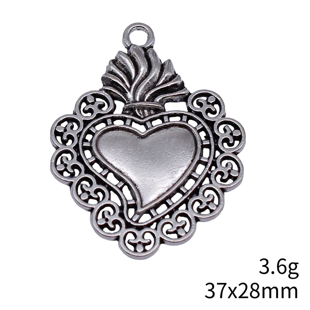 37x28mm 3.6g Multicolor Zinc Alloy Gothic Heart Charm Pendant for DIY Necklace Bracelet Making