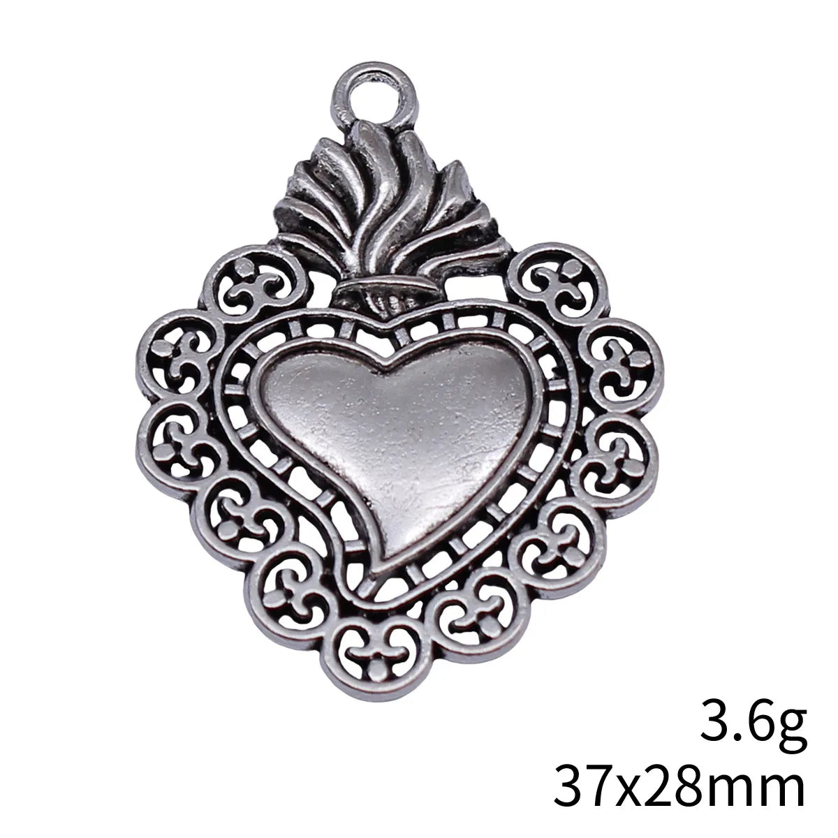 37x28mm 3.6g Multicolor Zinc Alloy Gothic Heart Charm Pendant for DIY Necklace Bracelet Making