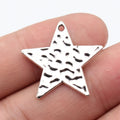 25x25mm 2.1g Antique Silver Zinc Alloy Hammered Five Point Star Charm Pendant for DIY Jewelry Making