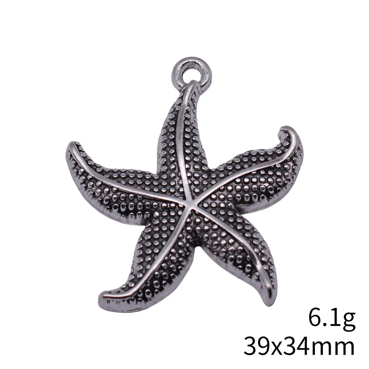 39x34mm 6.1g Multicolor Zinc Alloy Starfish Charm Pendant for DIY Necklace and Beach Jewelry Making
