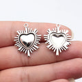 30x24mm 2.8g Antique Silver Tone Zinc Alloy Barbed Heart Charm Pendant for DIY Jewelry Making