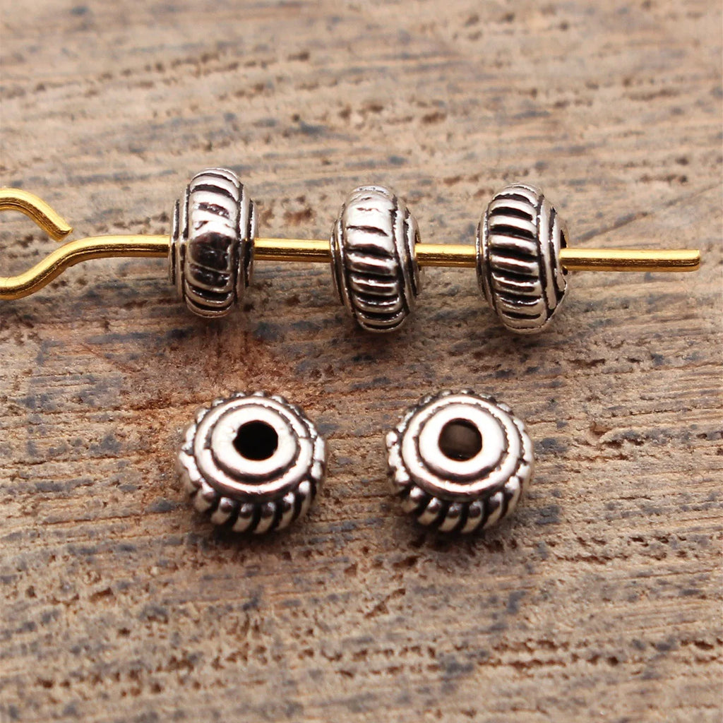 4.5x4.5x2.7mm 0.16g Multicolor Zinc Alloy Small Round Spacer Beads Loose Metal Beads for DIY Bracelet Making