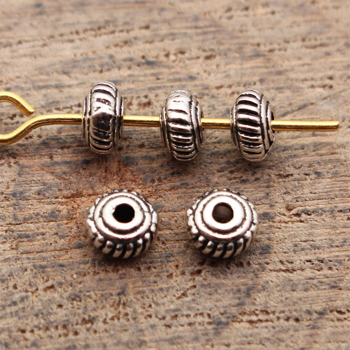 4.5x4.5x2.7mm 0.16g Multicolor Zinc Alloy Small Round Spacer Beads Loose Metal Beads for DIY Bracelet Making