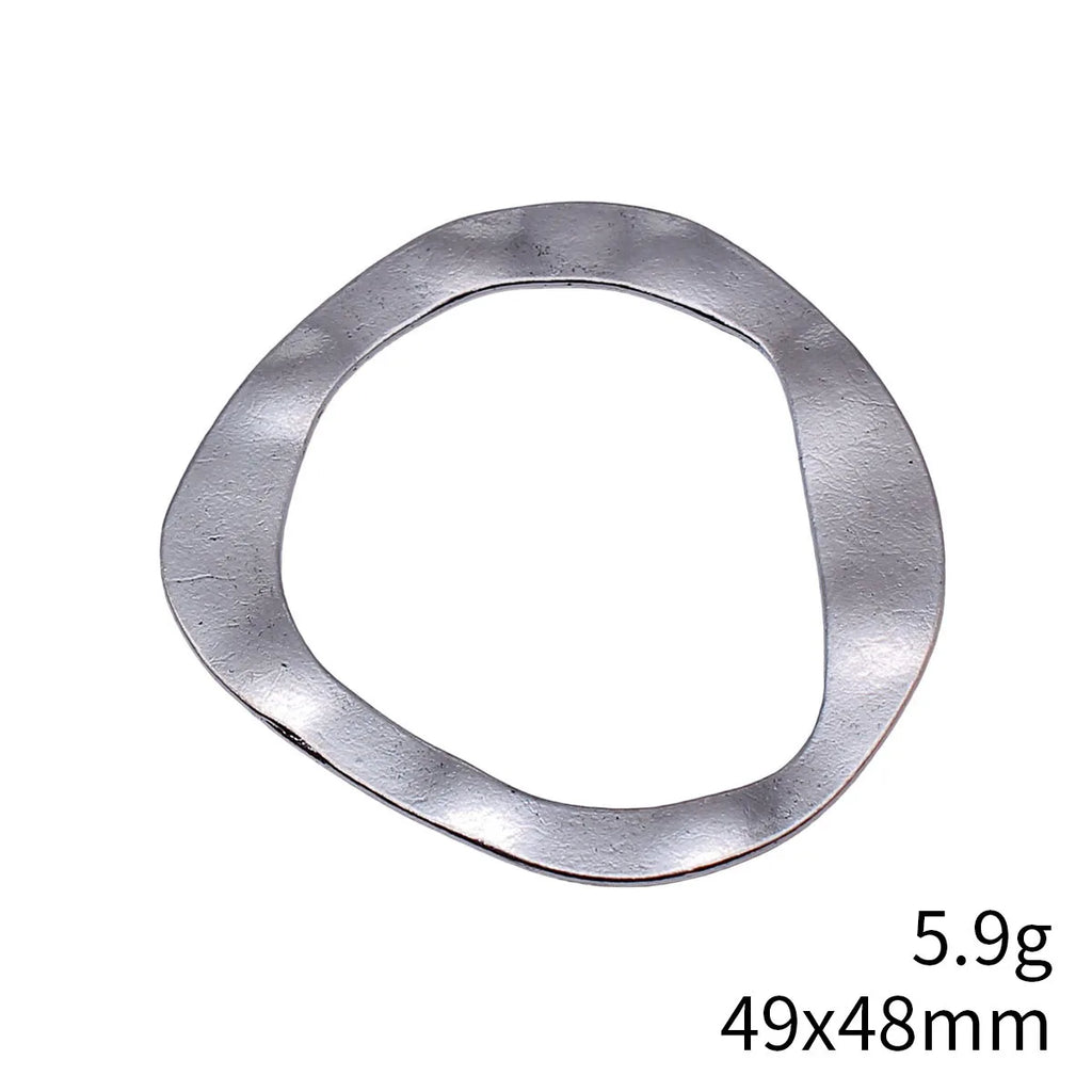 49x48mm 5.9g Antique Silver Zinc Alloy Irregular Geometric Ring Charm Pendant for DIY Jewelry Making