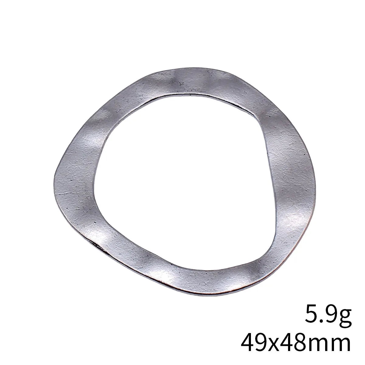 49x48mm 5.9g Antique Silver Zinc Alloy Irregular Geometric Ring Charm Pendant for DIY Jewelry Making