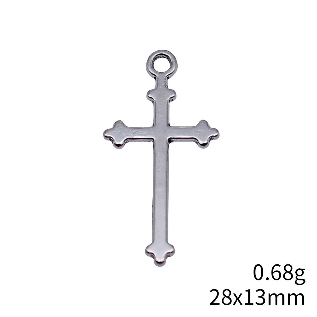 28x13mm 0.68g Multicolor Zinc Alloy Cross Charm Pendant for DIY Necklace Bracelet Jewelry Making