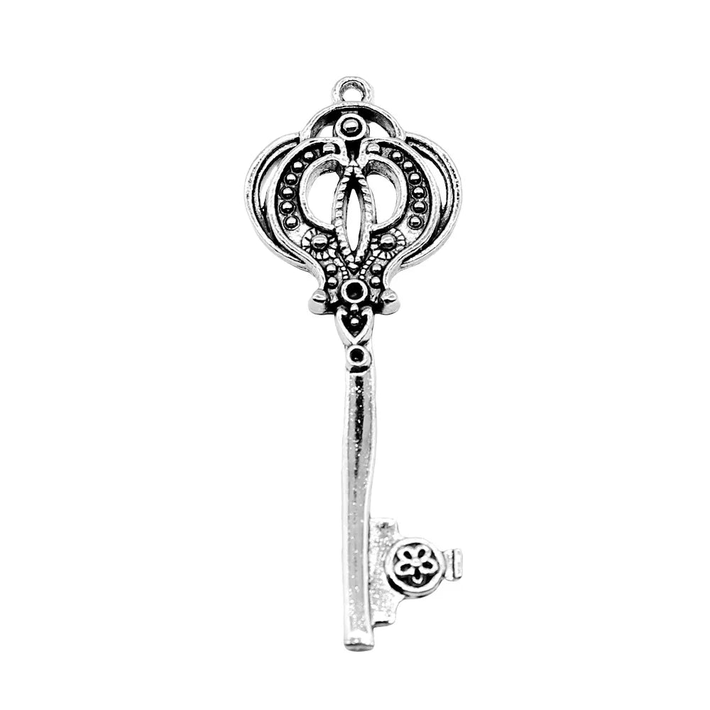 62x23mm 4.5g Antique Silver Zinc Alloy Key Charm Pendant for DIY Necklace Bracelet Jewelry Making