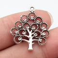 28x23mm 2.1g Antique Silver Zinc Alloy Hollow Tree Charm Pendant for DIY Necklace Jewelry Making