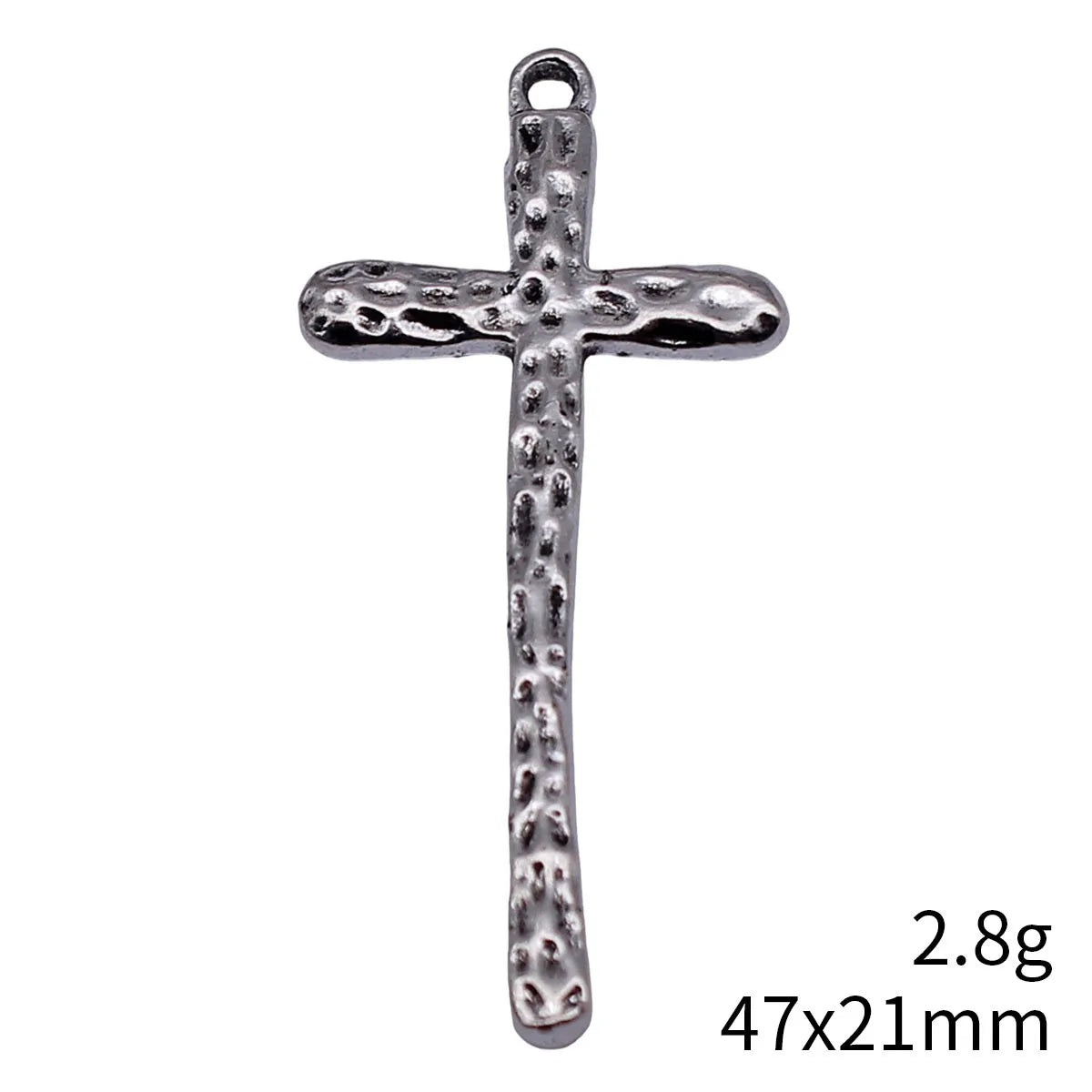 47x21mm 2.8g Multicolor Zinc Alloy Hammered Cross Charm Pendant for DIY Necklace Jewelry Making