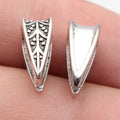 14x9.3x6mm 0.93g Antique Silver Zinc Alloy Carved Melon Seed Pendant Bail Clasp for DIY Jewelry
