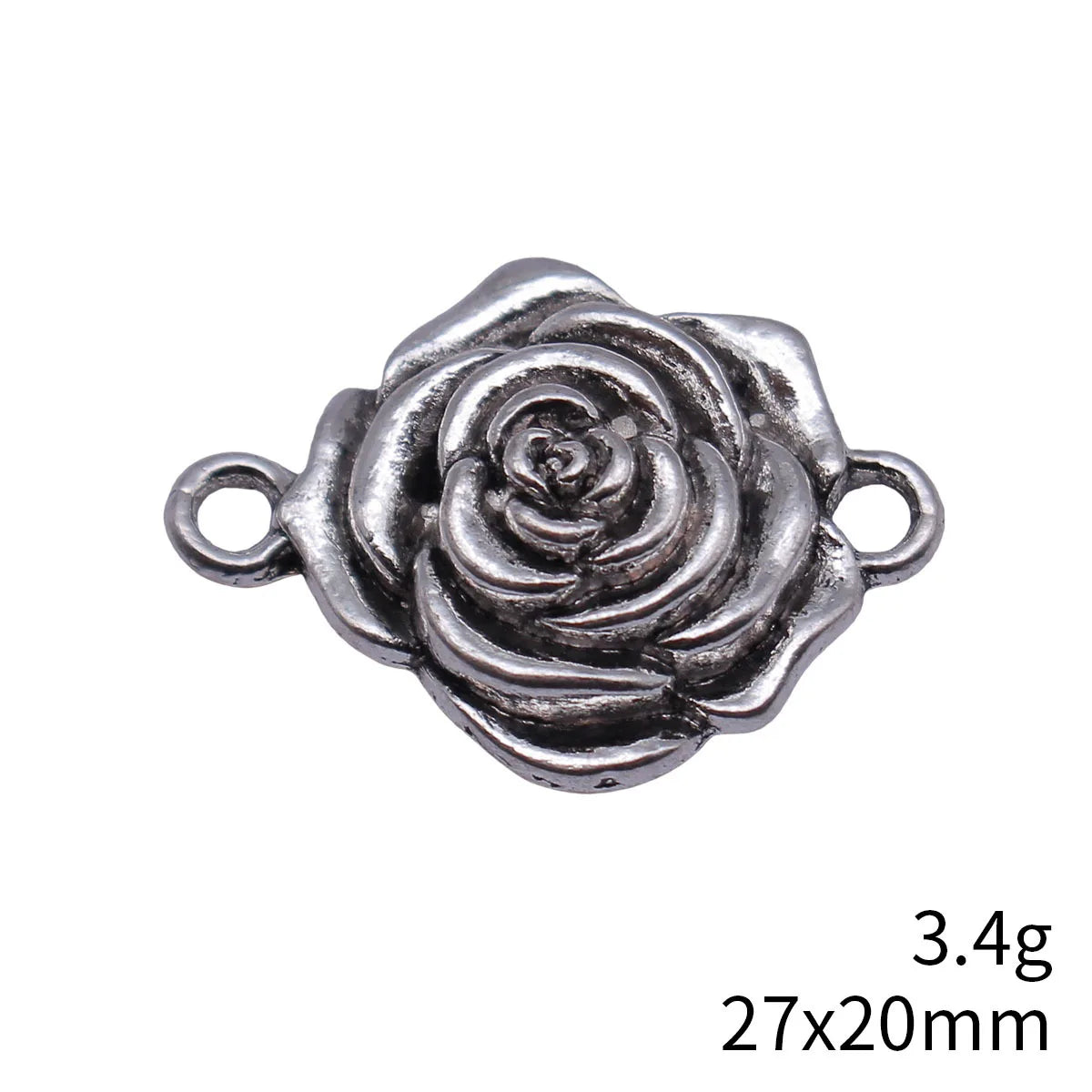 27x20mm 3.4g Multicolor Zinc Alloy Blooming Rose Flower Connector Charm for DIY Bracelet Making