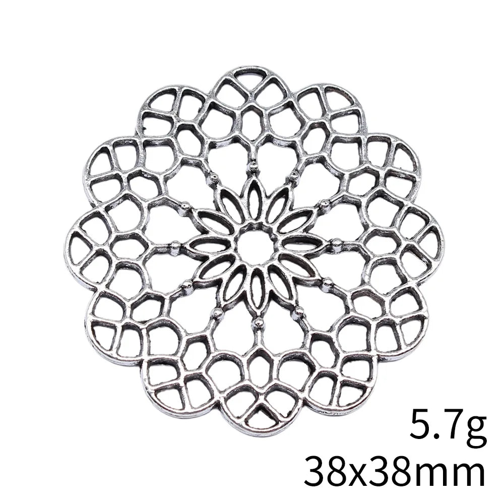 38x38mm 5.7g Multicolor Zinc Alloy Large Flower Charm Pendant for DIY Necklace Bracelet Jewelry Making