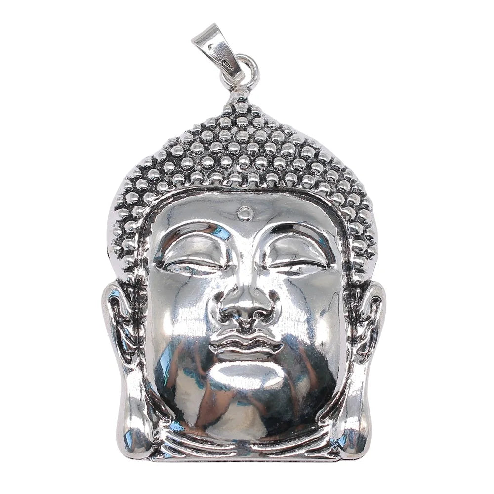 109x67mm 45.6g Antique Silver Zinc Alloy Buddha Head Charm Pendant for DIY Necklace Jewelry Making