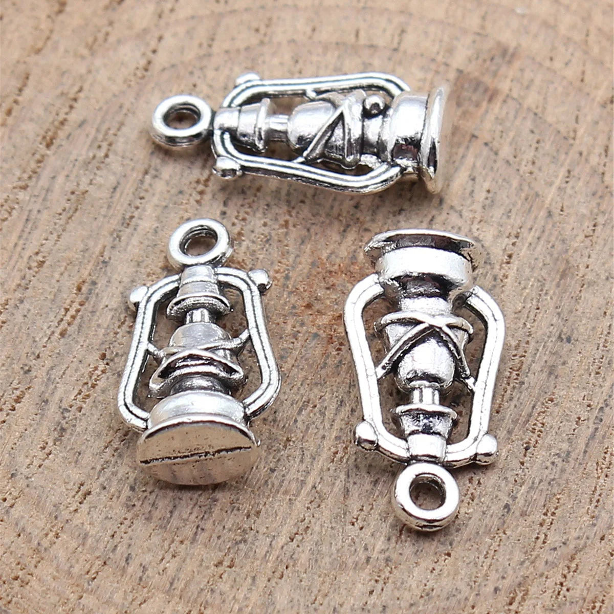 20x10x6mm 1.8g Antique Silver Zinc Alloy Kerosene Lamp Charm Pendant for DIY Vintage Jewelry Making
