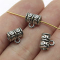 10x9x6mm 1.1g Antique Silver Zinc Alloy Engraved Pattern Bail Pendant Connector for DIY Jewelry Findings