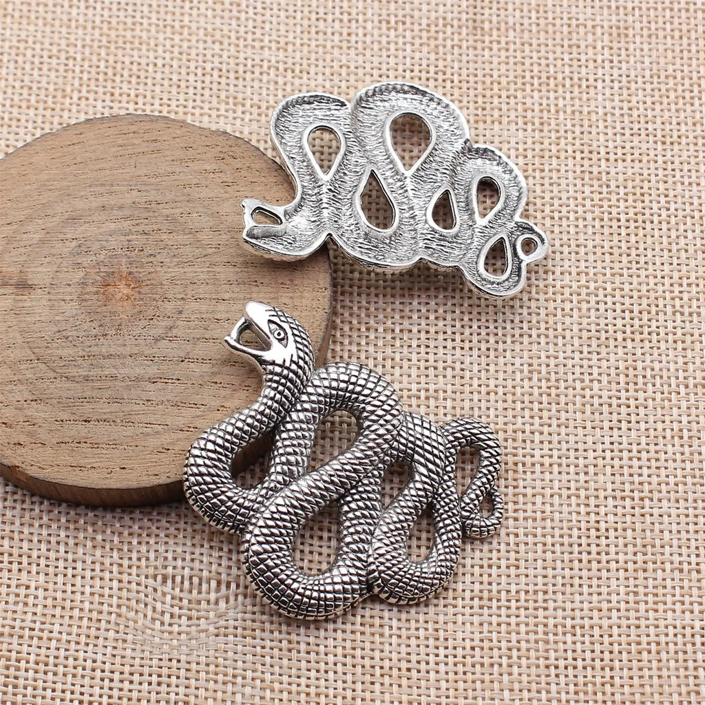 50x39mm 10.9g Multicolor Zinc Alloy Snake Charm Pendant for DIY Necklace and Bracelet Making