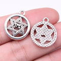 22x19mm 2.8g Antique Silver Zinc Alloy Hexagram Star Charm Pendant for DIY Necklace Jewelry