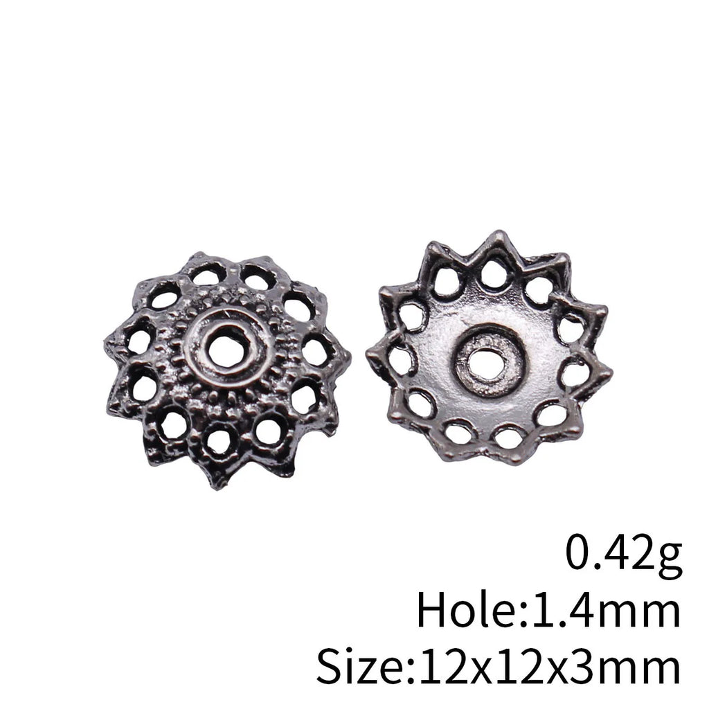 12x12x3mm 0.42g Multicolor Zinc Alloy Flower Bead Caps Jewelry Findings for DIY Beaded Jewelry Making