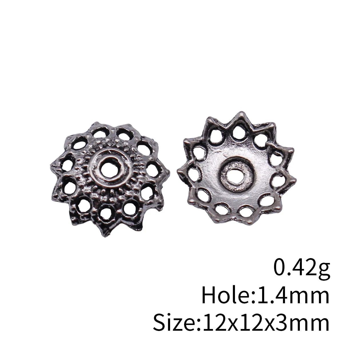 12x12x3mm 0.42g Multicolor Zinc Alloy Flower Bead Caps Jewelry Findings for DIY Beaded Jewelry Making
