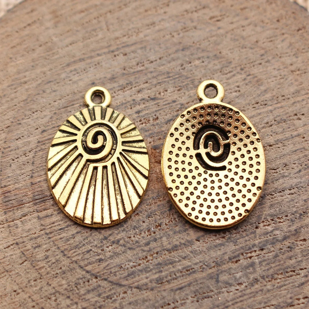 20x13mm 1.2g Multicolor Zinc Alloy Radiating Swirl charm pendant for DIY bracelet necklace making