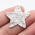 35x32mm 3.4g Antique Silver Zinc Alloy Scratched Wood Grain Star Charm Pendant for DIY Jewelry Making