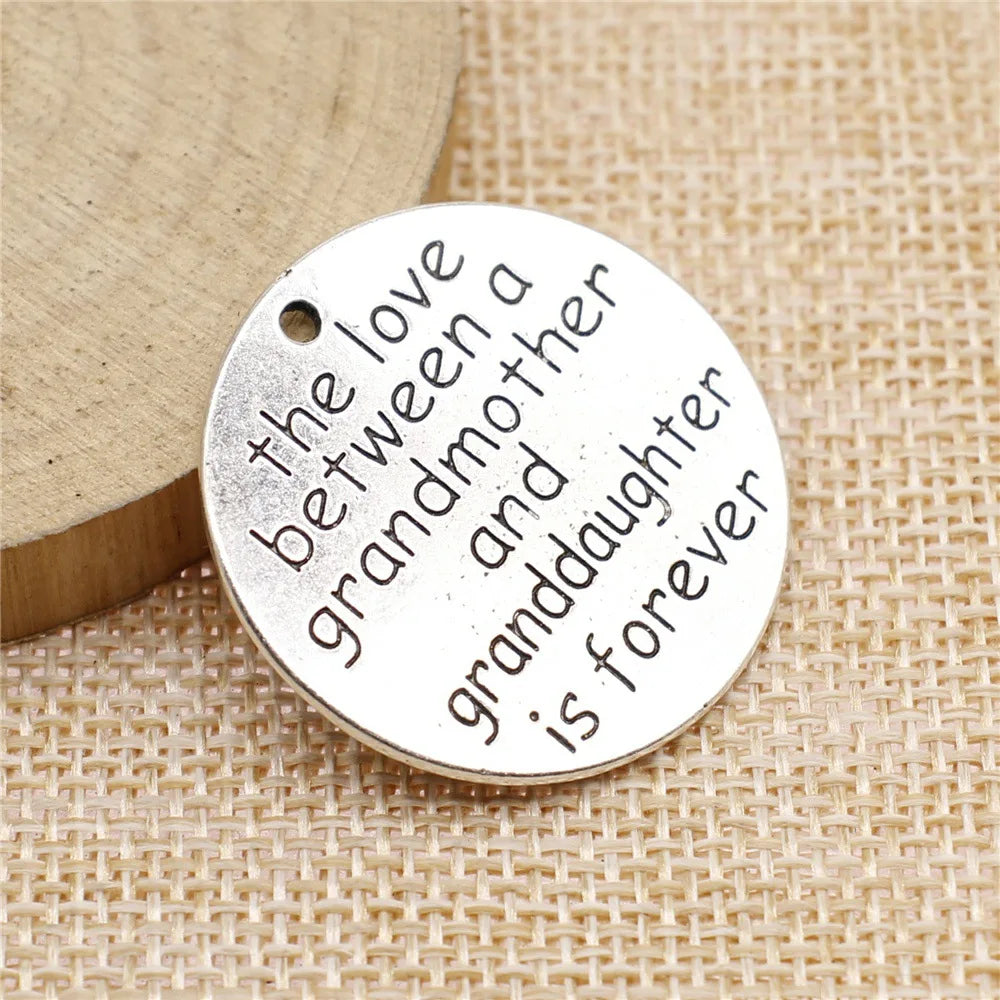 33x33mm 8.1g Antique Silver Zinc Alloy Word Tag Charm Pendant for DIY Necklace Bracelet Making