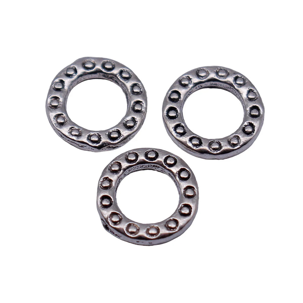 8.8x8.8x1.5mm 0.32g Antique Silver Tone Zinc Alloy Round Ring Connector Charm for DIY Bracelet Making