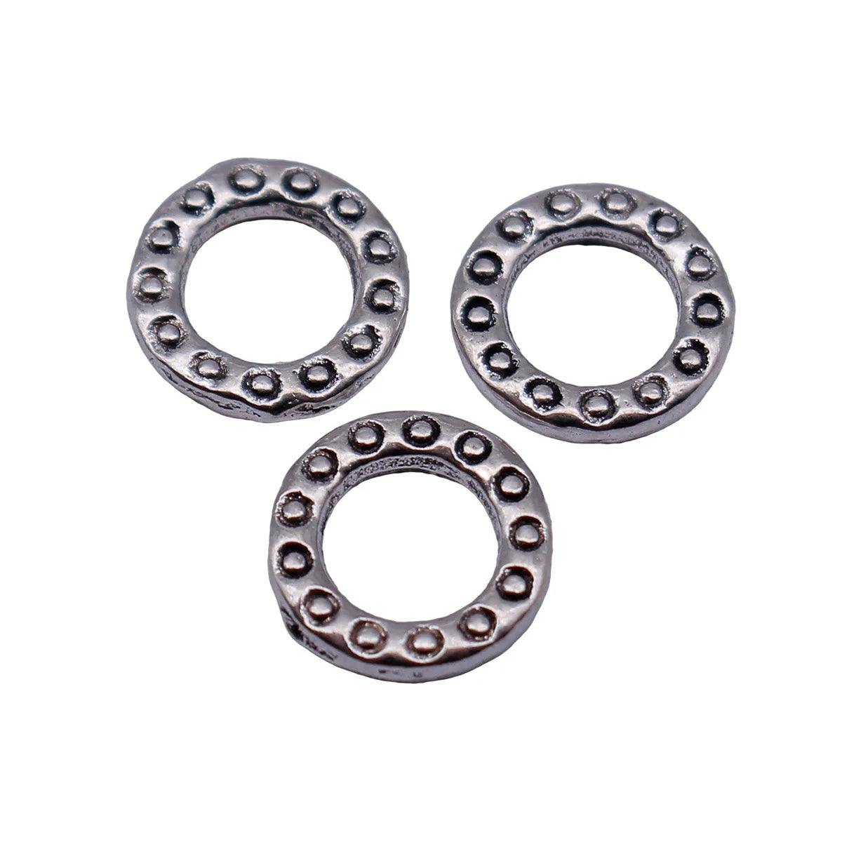 8.8x8.8x1.5mm 0.32g Antique Silver Tone Zinc Alloy Round Ring Connector Charm for DIY Bracelet Making