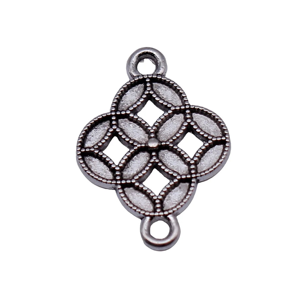 17x12mm 0.63g Antique Silver Zinc Alloy Chinese Coin Connector Charm for DIY Bracelet Necklace Making