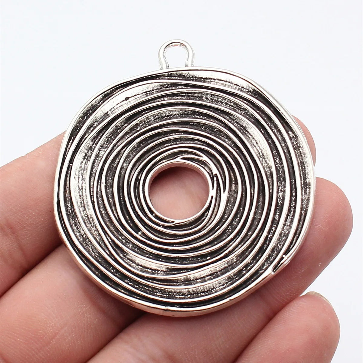 58x53mm 24.3g Multicolor Zinc Alloy Irregular Geometric Round Pattern Charm Pendant for DIY Jewelry