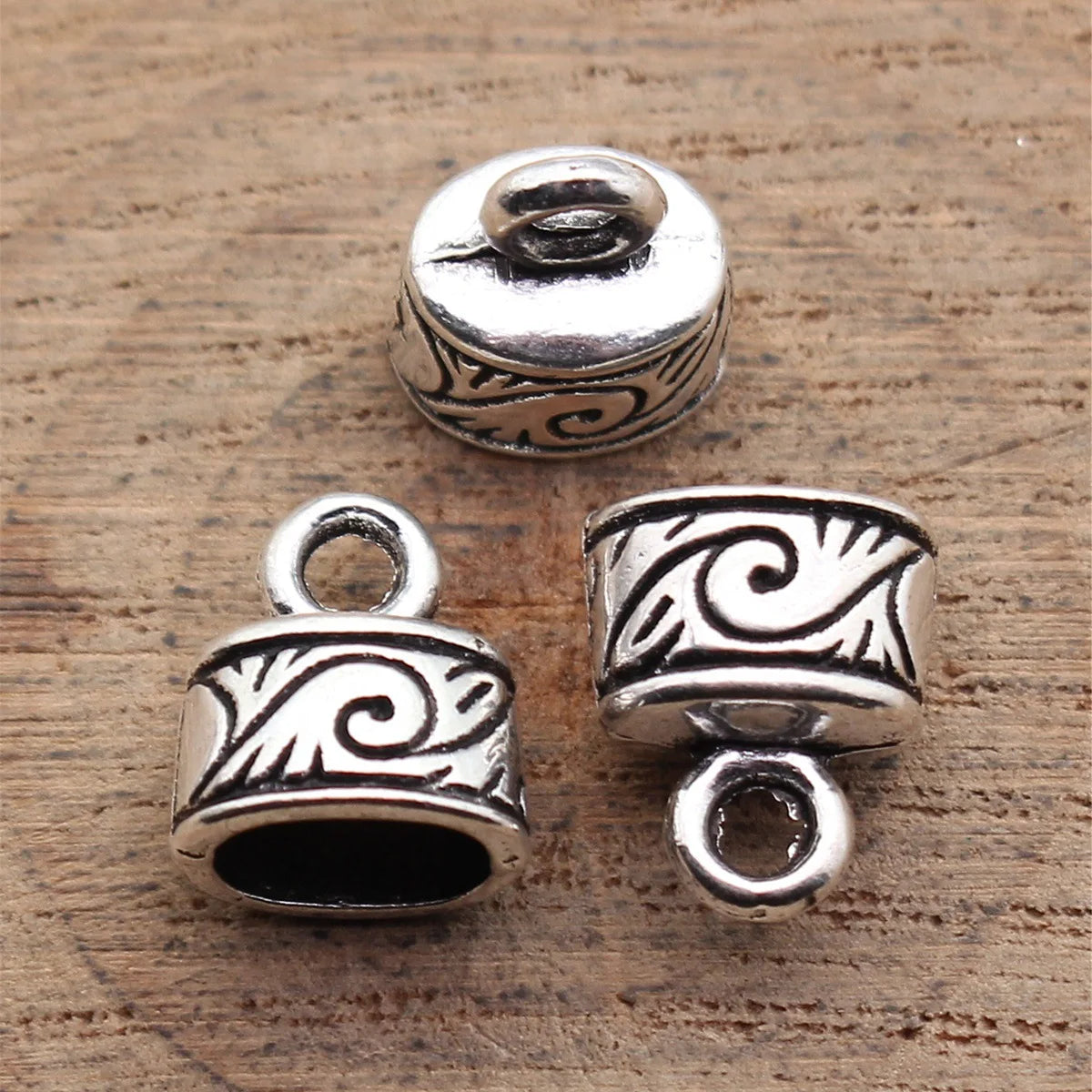 11x10x7.5mm 1.3g Antique Silver Zinc Alloy Carved Floral Tassel Cap Jewelry Findings for DIY Earrings