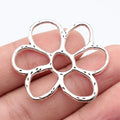 39x34mm 4g Antique Silver Zinc Alloy Openwork Flower Hollow Connector Charm for DIY Jewelry Making