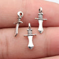 16x8mm 0.35g Antique Silver Zinc Alloy Sword Charm Pendant for DIY Necklace Bracelet Jewelry Making