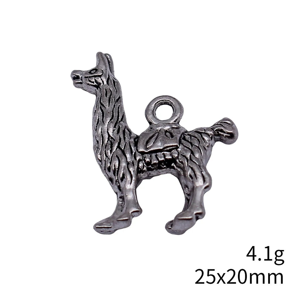 25x20mm 4.1g Antique Silver Zinc Alloy Alpaca Charm Pendant for DIY Necklace Bracelet Jewelry Making