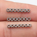 21x3.8mm 0.42g Antique Silver Zinc Alloy Seven Hole Bar Spacer Beads for DIY Bracelet Jewelry Making
