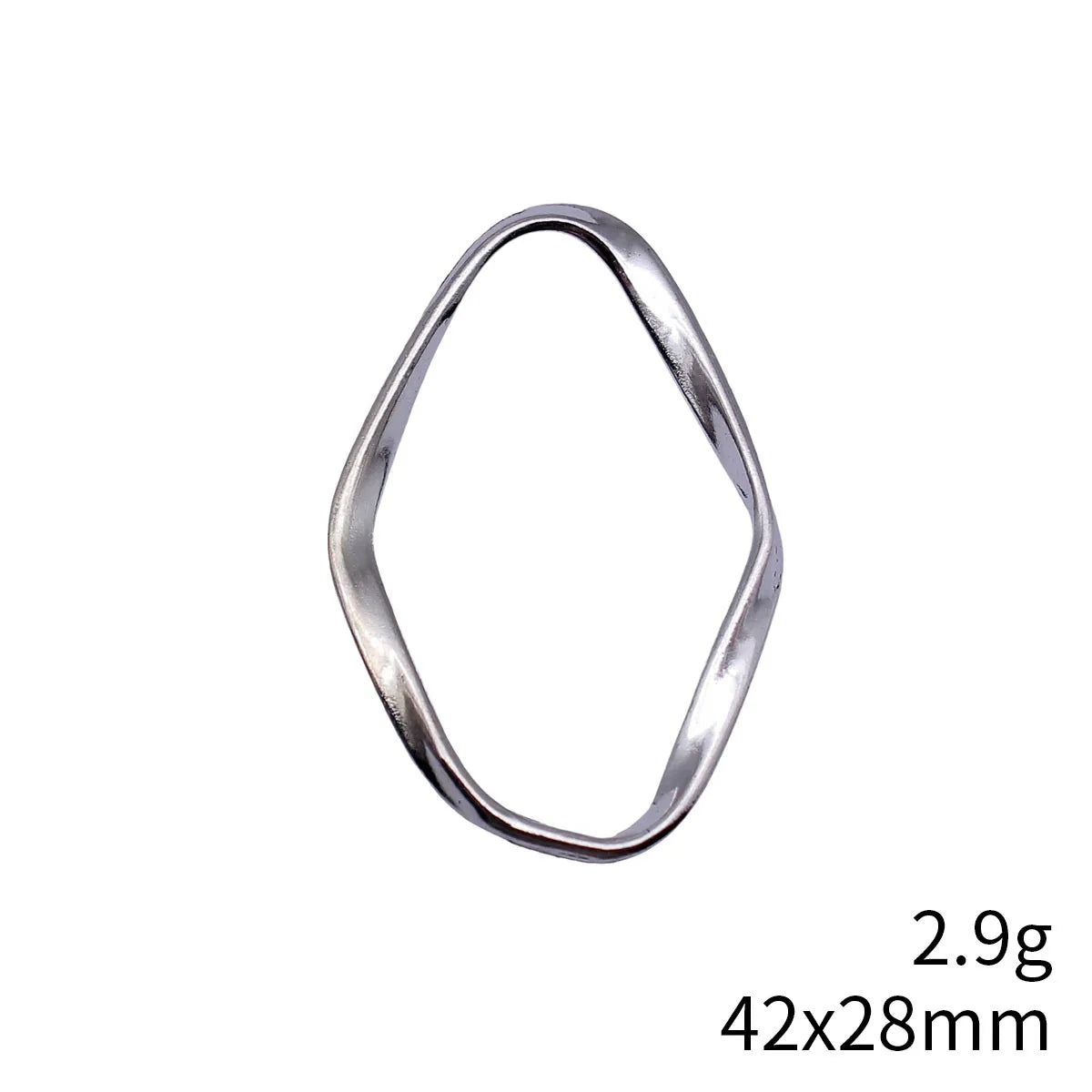 42x28mm 2.9g Multicolor zinc alloy irregular hollow twisted geometric oval ring charm pendant for jewelry making