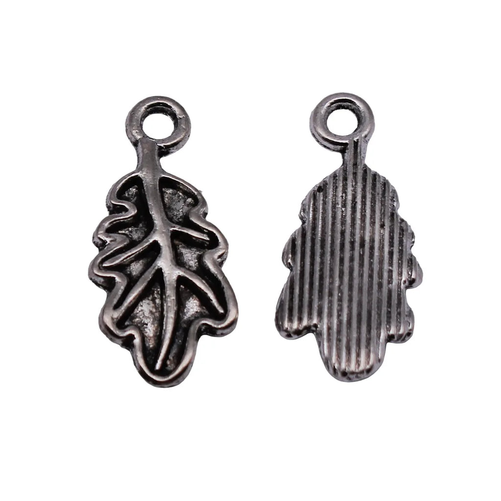 20x8.8mm 0.73g Antique Silver Zinc Alloy Leaf Charm Pendant for DIY Necklace Bracelet Jewelry Making