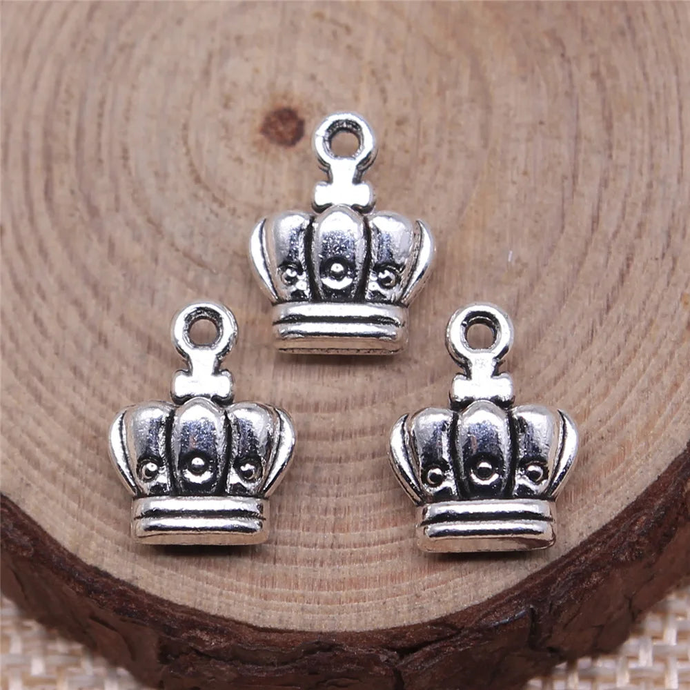 14x10mm 1.8g Multicolor Zinc Alloy Crown charm pendant for DIY necklace bracelet jewelry making