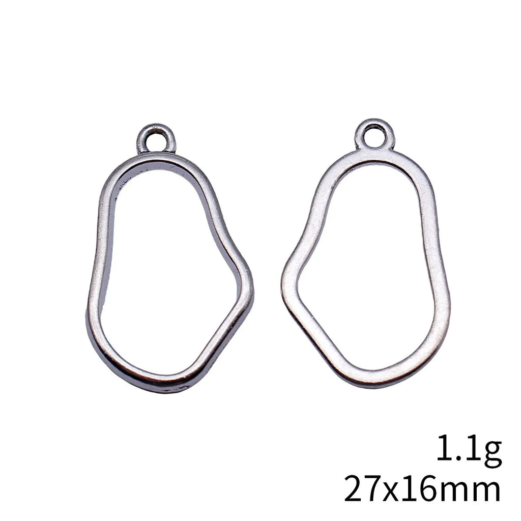 27x16mm 1.1g Multicolor Zinc Alloy Hollow Geometric Charm Pendant for DIY Necklace Jewelry Making