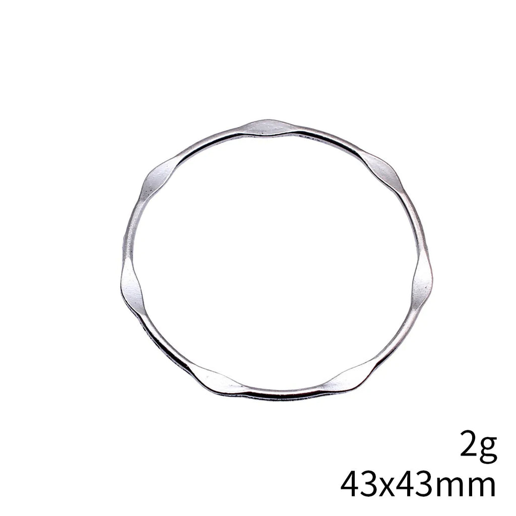 43x43mm 2g Multicolor Zinc Alloy Embossed Hollow Round Ring Geometric Charm Pendant for Jewelry