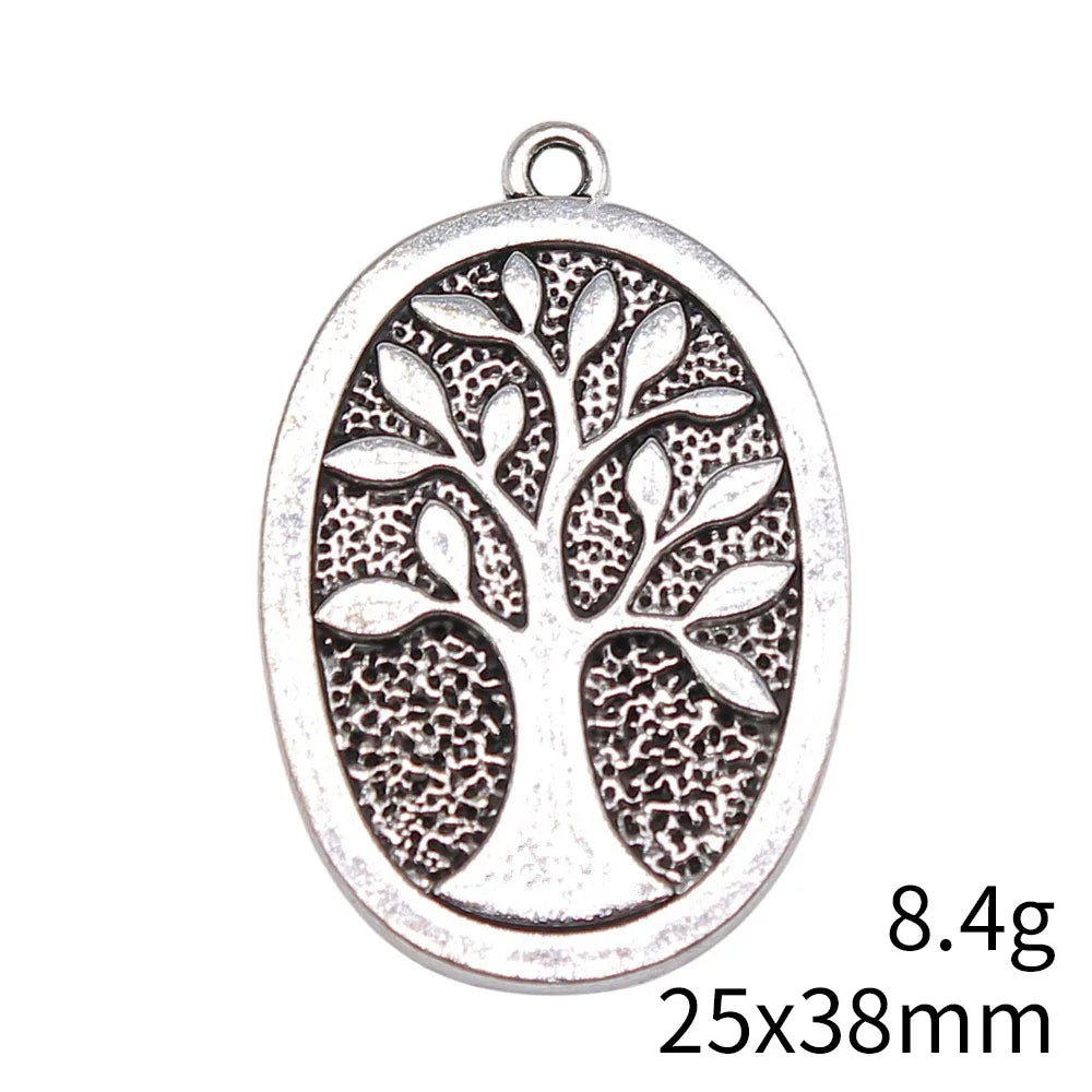 25x38mm 8.4g Antique Silver Zinc Alloy Tree of Life Charm Pendant for Necklace Bracelet Jewelry Making
